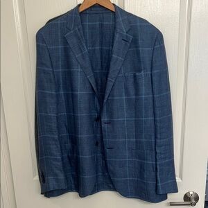 Lubiam Plaid Regular Fit Unstructured Sport Coat